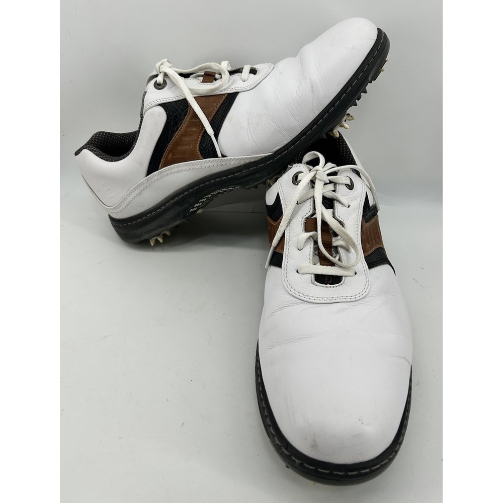 Footjoy Contour Series White And‎ Brown Golf Shoes 5413C Men's Size 14M